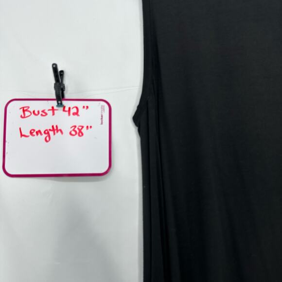 Ann Taylor LOFT Outlet Basic Black Knit Shift Dress Large Casual Minimalist Norm - Picture 2 of 6